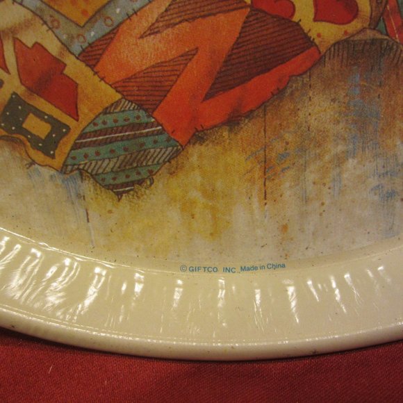 VTG SET OF 6 METAL HOLIDAY TRAYS, VERY FESTIVE & DECORATIVE - Picture 5 of 13